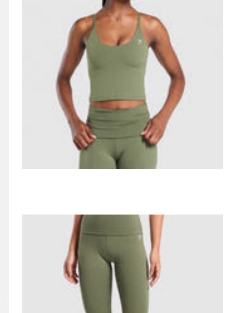 Gymshark Olive Green High-Waist Leggings and Top